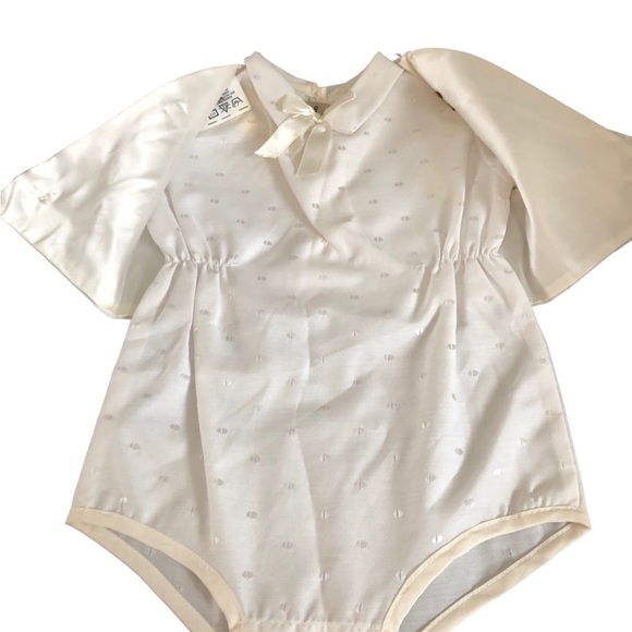 VTG 80’s Boys Baptism Christening Shortall Suit Vest 1PC Satin Tie Charming - Picture 2 of 10